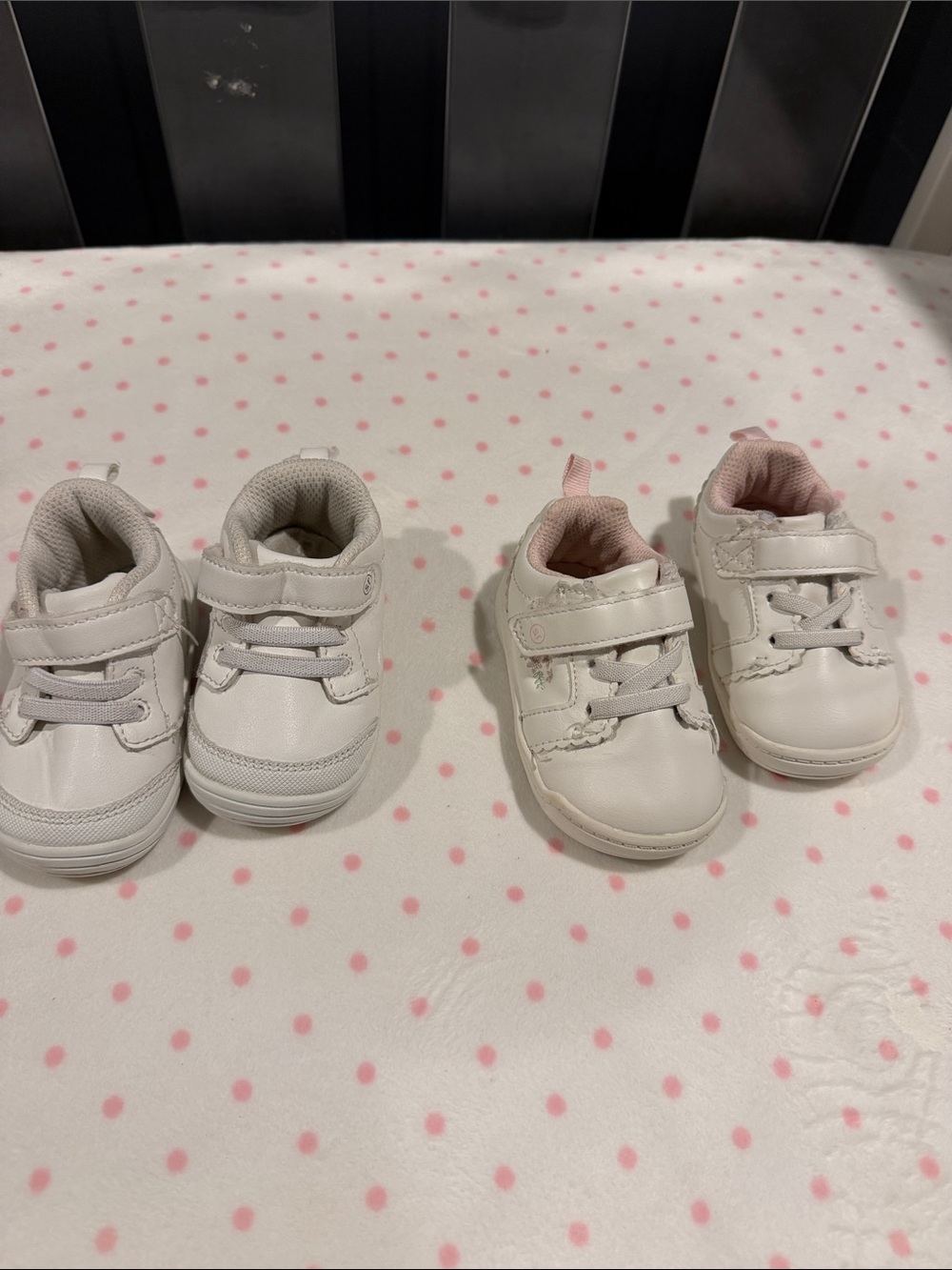 Toddler White Leather Sneakers with Pink Lining - Kids Shoes